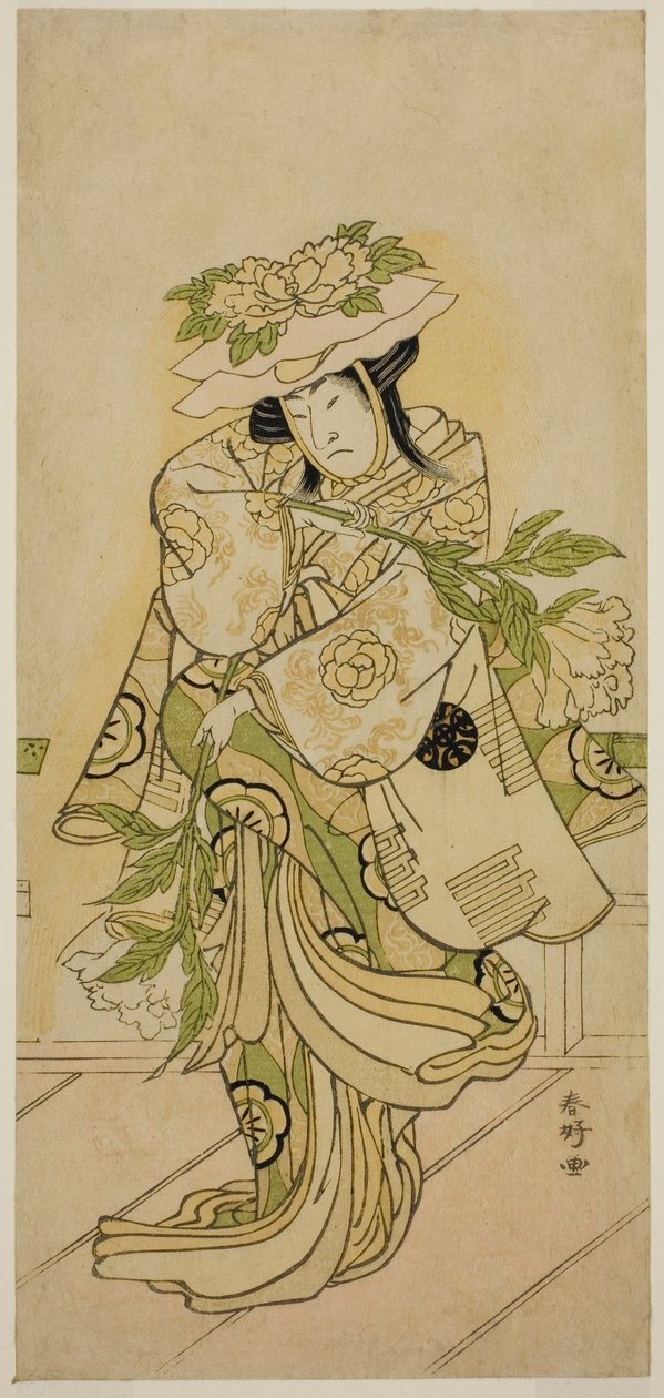 De acteur Nakamura Nakazo I in een Shak-kyo dans in het toneelstuk Aioi Jishi, opgevoerd in het Ichimura Theater in de vierde maand, 1784 door Katsukawa Shunkо̄