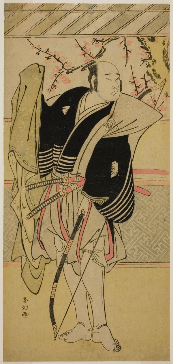 De acteur Onoe Matsusuke I als Yawata no Saburo () in het toneelstuk Edo no Hana Mimasu Soga (), opgevoerd in het Nakamura Theater () in de eerste maand, 1783 () door Katsukawa Shunkо̄