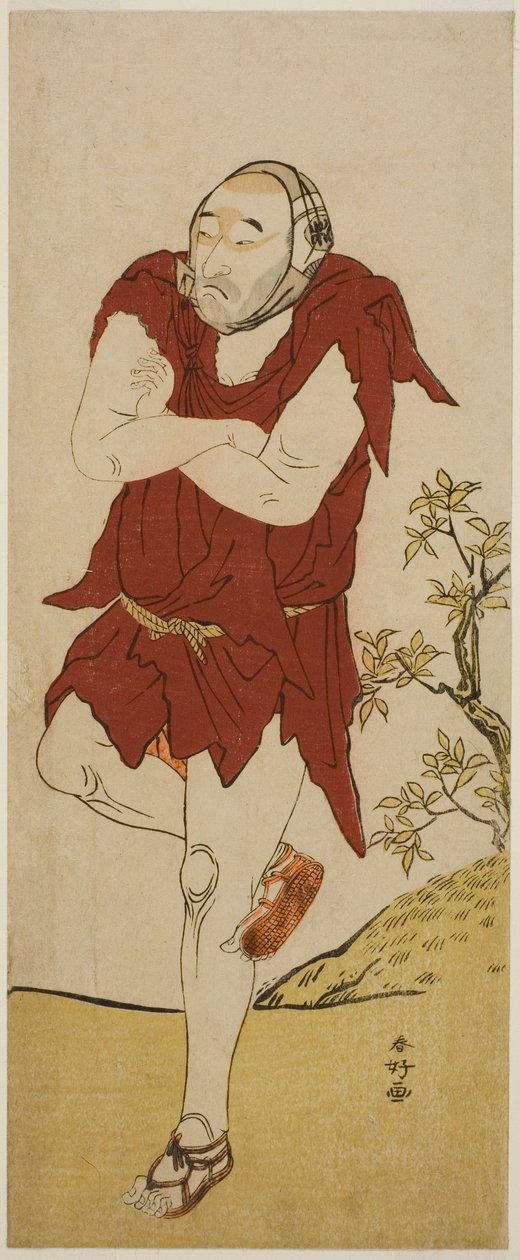 De acteur Onoe Matsusuke I als een bedelmonnik (Gannin Bozu) in het toneelstuk Keisei Ide no Yamabuki, opgevoerd in het Nakamura Theater in de vijfde maand, 1787 door Katsukawa Shunkо̄