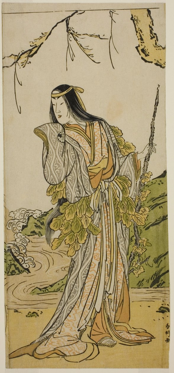 De acteur Segawa Kikunojo III als Yamauba in het toneelstuk Otokoyama Furisode Genji, opgevoerd in het Kiri Theater in de Elfde Maand, 1785 door Katsukawa Shunkо̄