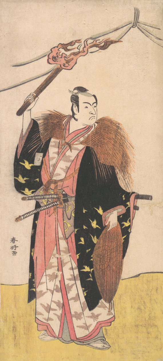 Ichikawa Monosuke II als Soga no Juro Sukenari, ca. 1785 door Katsukawa Shunko