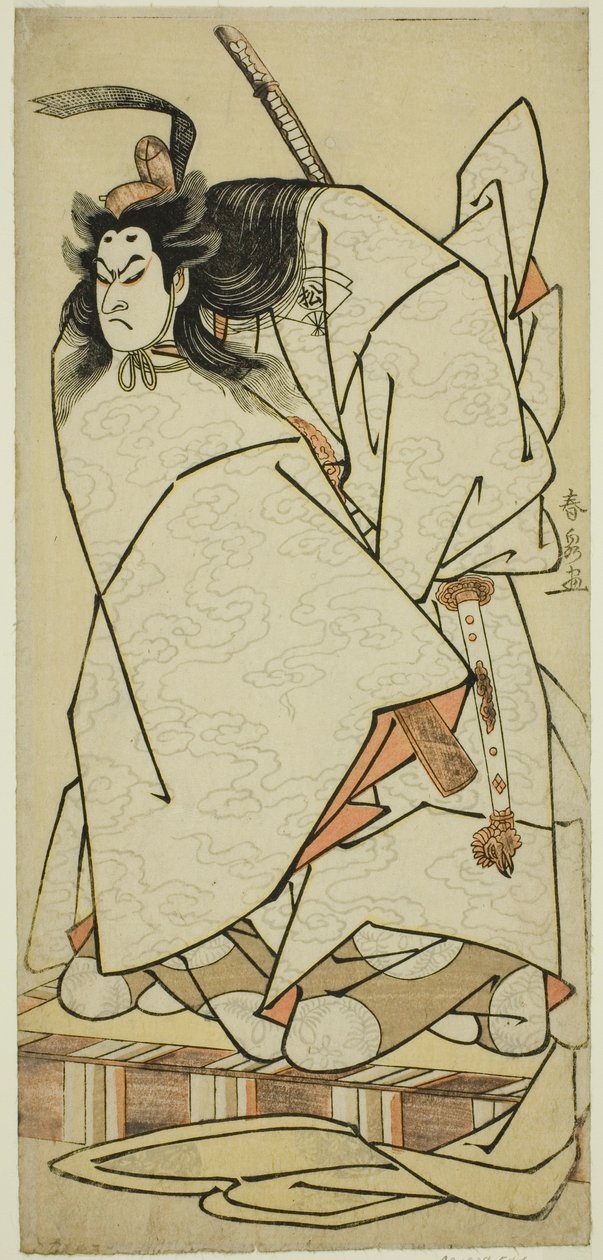 De acteur Onoe Matsusuke I als Ashikaga Takauji in het stuk Kumoi no Hana Yoshino no Wakamusha, uitgevoerd in het Nakamura Theater in de elfde maand, 1786 door Katsukawa Shunsen