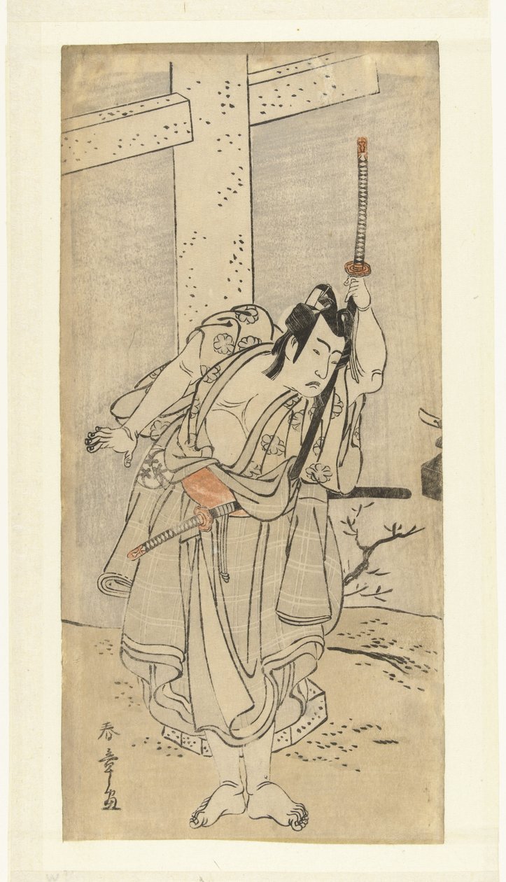 Acteur Bando Mitsugoro I in de rol van Umeomaru door Katsukawa Shunsho