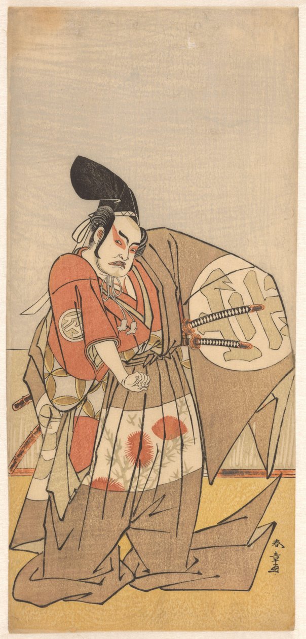 Acteur als kwaadaardige keizerlijke boodschapper door Katsukawa Shunsho