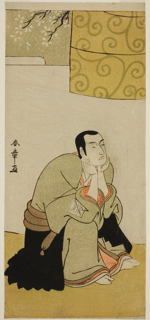 De acteur Ichikawa Monnosuke II als boeddhistische monnik in het stuk Edo no Hana Mimasu Soga, opgevoerd in het Nakamura Theater in de vierde maand, 1783 door Katsukawa Shunsho