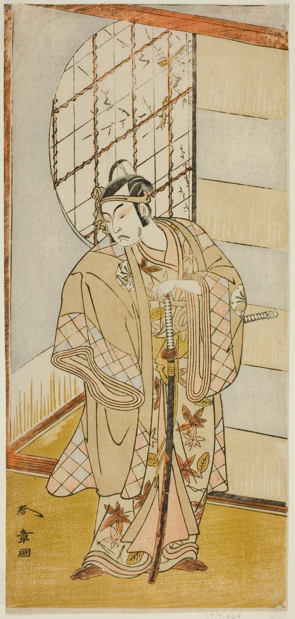 De Acteur Matsumoto Koshiro IV als Matsuo-maru in het Toneelstuk Sugawara Denju Tenarai Kagami, Opgevoerd in het Nakamura Theater in de Negende Maand, 1773 door Katsukawa Shunsho