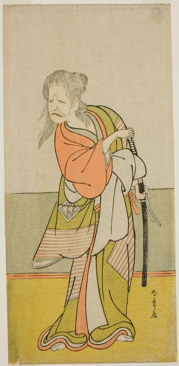 De acteur Nakajima Kanzaemon III als Yaguchi no Karasu-baba in het stuk Hono Nitta Daimyojin, uitgevoerd in het Morita Theater in de zevende maand, 1777 door Katsukawa Shunsho