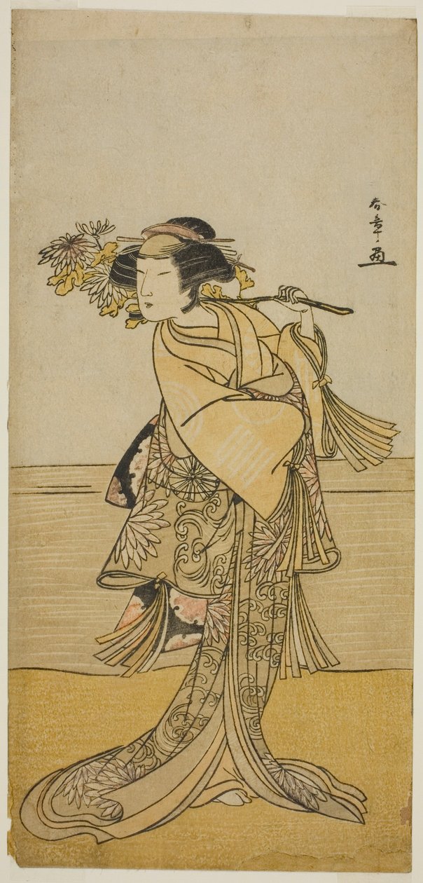 De Acteur Nakamura Tomijuro I als een Vrouwelijke Vos van Mt. Ubagadake in het Toneelstuk Chigo Torii Tobiiri Kitsune, Opgevoerd in het Ichimura Theater in de Elfde Maand, 1777 door Katsukawa Shunsho