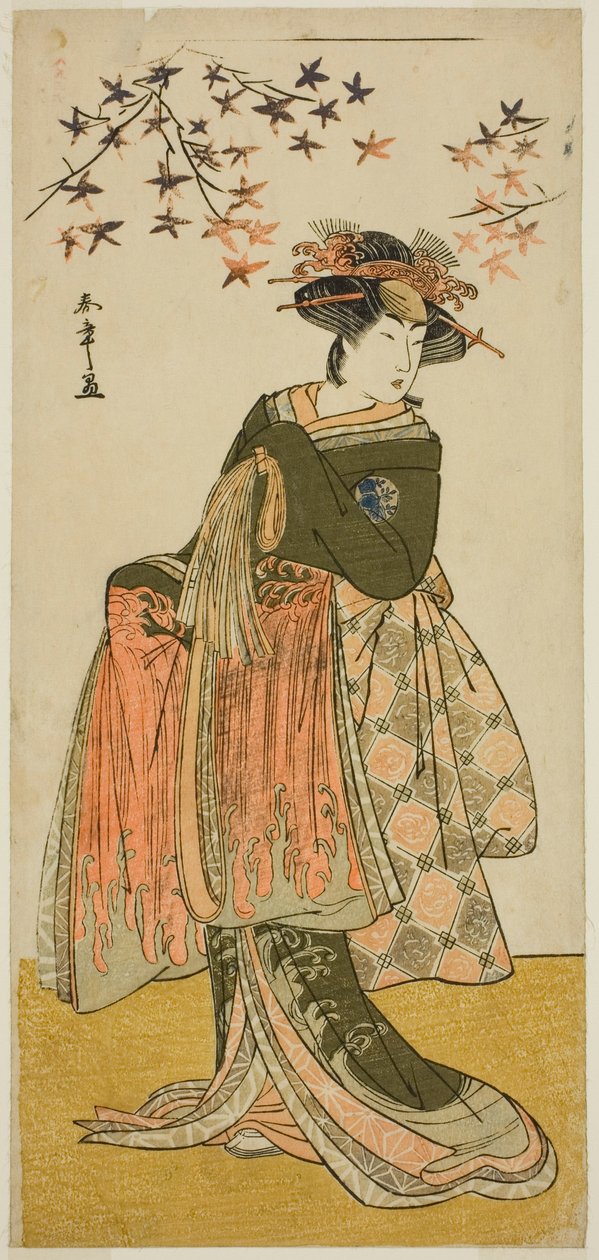 De Acteur Nakayama Tomisaburo I als de Geisha Yukino (of Oyuki?) in het Toneelstuk Kabuki no Hana Bandai Soga, Opgevoerd in het Ichimura Theater in de Vierde Maand, 1781 door Katsukawa Shunsho