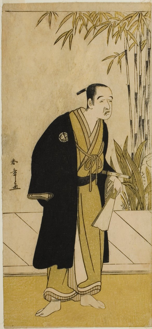 De acteur Otani Tomoemon I als Kajino Choan (?) in het stuk Hono Nitta Daimyojin (?), uitgevoerd in het Morita Theater (?) in de zevende maand, 1777 door Katsukawa Shunsho