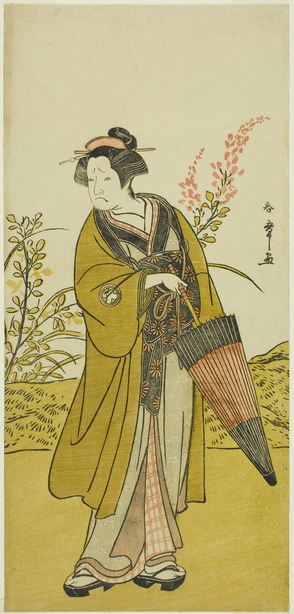 De acteur Otani Tomoemon I als Otsuma in het toneelstuk Kabuki no Hana Bandai Soga, uitgevoerd in het Ichimura Theater in de vierde maand, 1781 door Katsukawa Shunsho