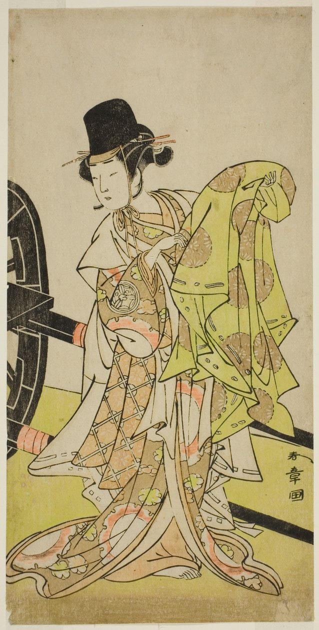 De Acteur Yamashita Kinsaku II als Tsukimasu, Acterend als Sakura-maru, in het Toneelstuk Miya-bashira Iwao no Butai, Opgevoerd in het Morita Theater in de Zevende Maand, 1773 door Katsukawa Shunsho