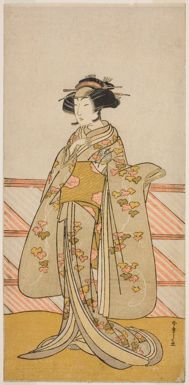 De Acteur Yoshizawa Iroha I als Tamamo no Mae (?) in het Toneelstuk Sakuya Kono Hana no Kaomise (?), Opgevoerd in het Nakamura Theater (?) in de Elfde Maand, 1776 (?) door Katsukawa Shunsho