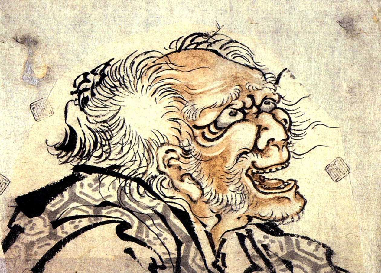 Hoofd van een oude man door Katsushika Hokusai