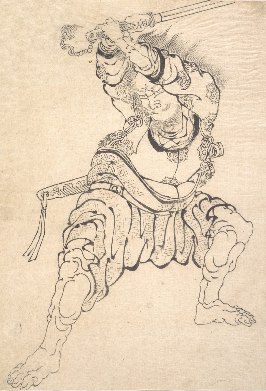 Een krijger door Katsushika Hokusai