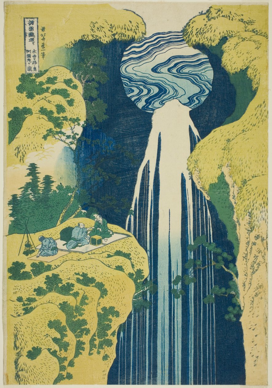 Amida-waterval in de verre uithoeken van de Kisokaido, uit de serie "Een rondreis langs watervallen in verschillende provincies" door Katsushika Hokusai