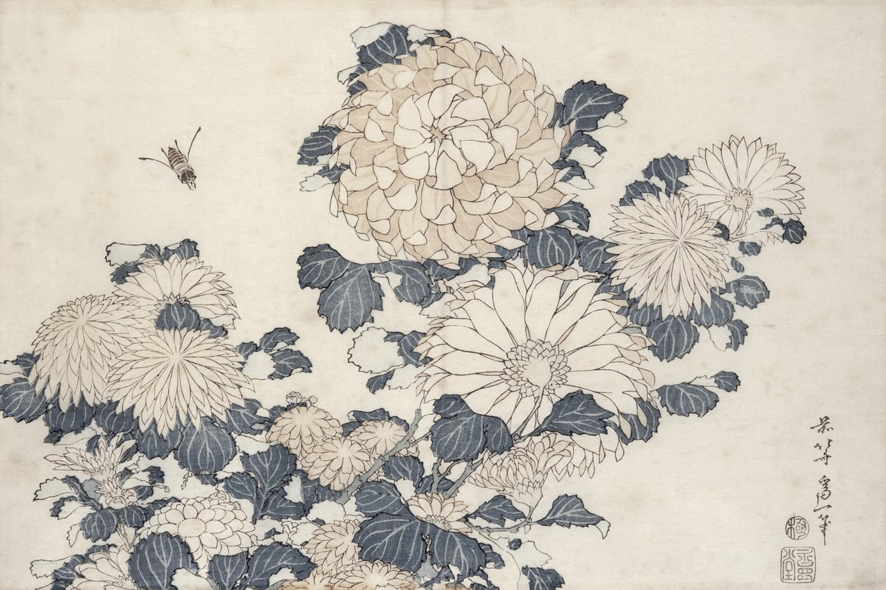 Bij en chrysanten, uit de serie 