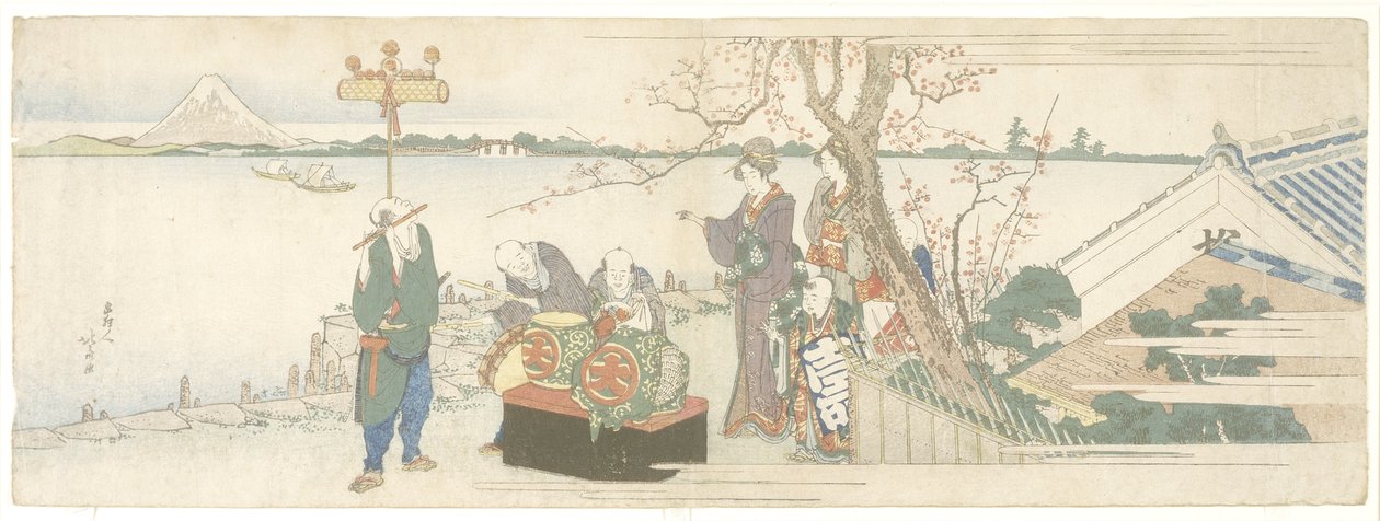 Daikagura Uitvoerders, 1801-1805 door Katsushika Hokusai