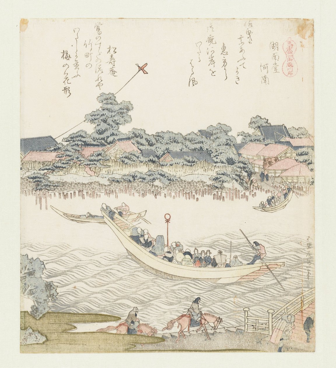 De Onmaya rivieroever door Katsushika Hokusai