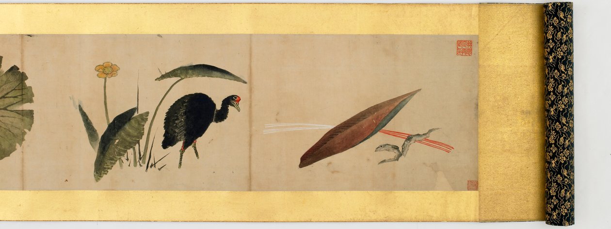 Detail van Handrol met Diverse Beelden, Edo Periode door Katsushika Hokusai