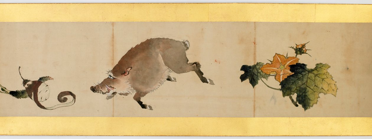 Detail van Handrol met Diverse Beelden, Edo Periode door Katsushika Hokusai