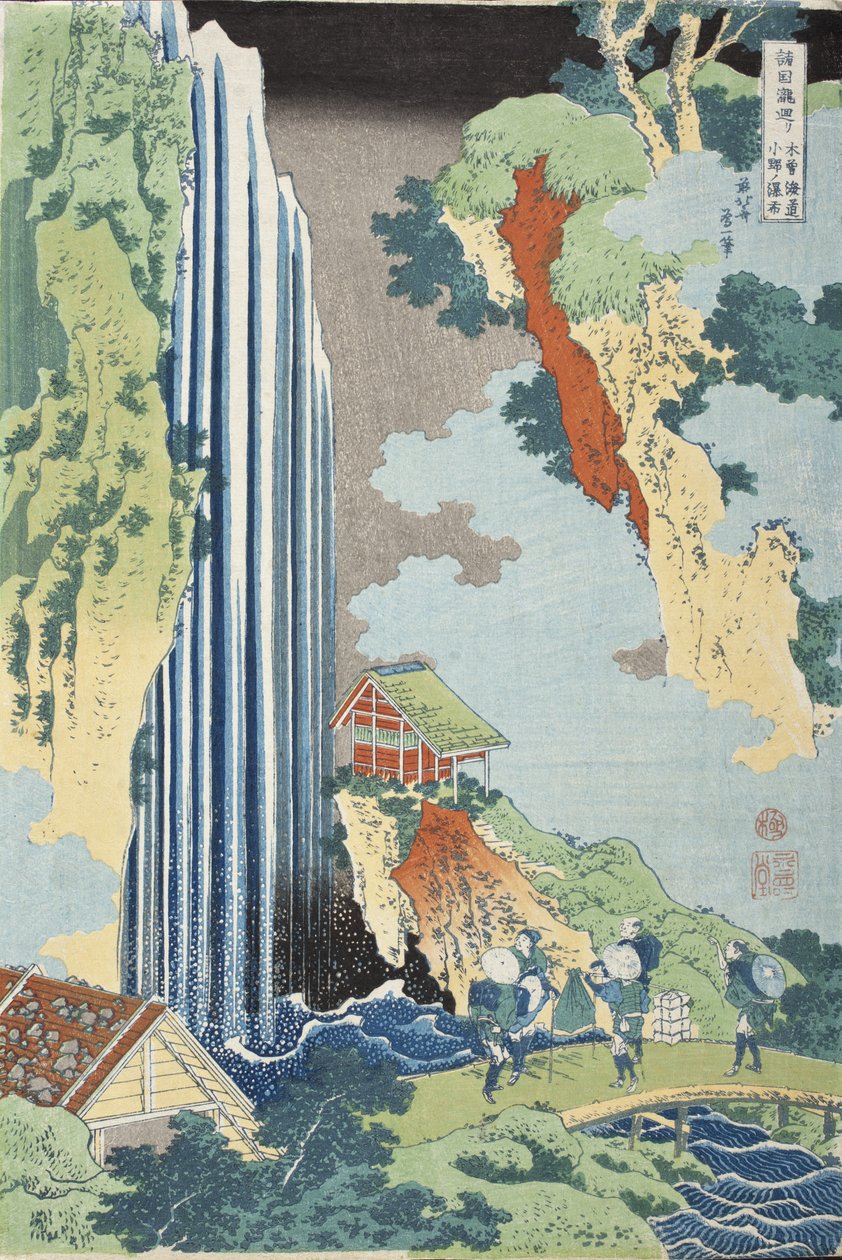 De watervallen van Ono aan de Kisokaidō door Katsushika Hokusai