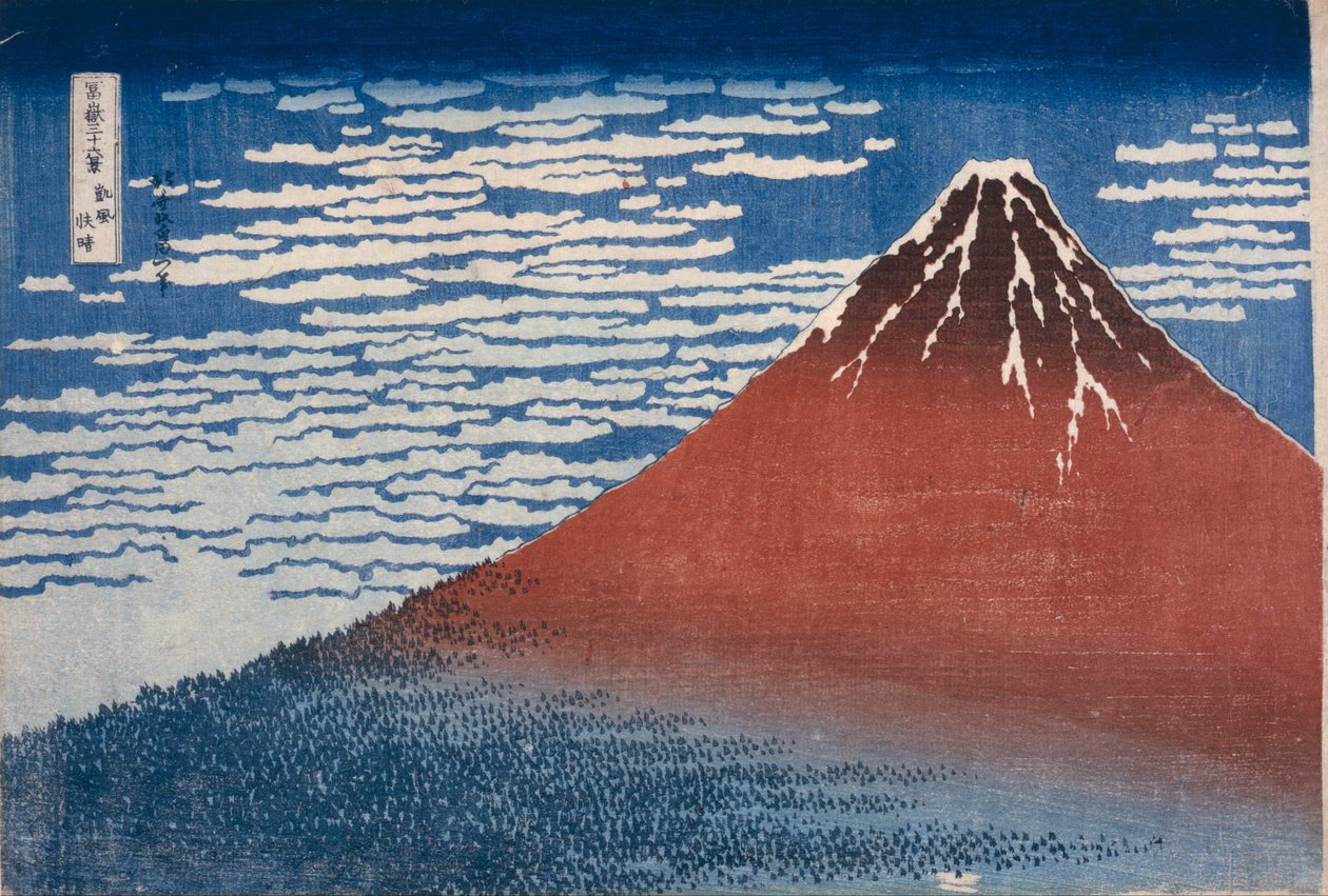 Fijne Wind, Heldere Ochtend (Gaifū kaisei) door Katsushika Hokusai