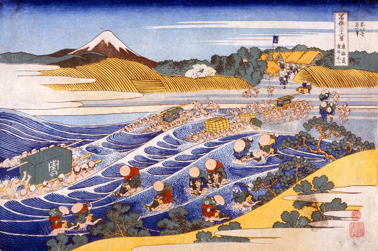 Fuji vanaf de Voorde bij Kanaya, ca. 1833 door Katsushika Hokusai