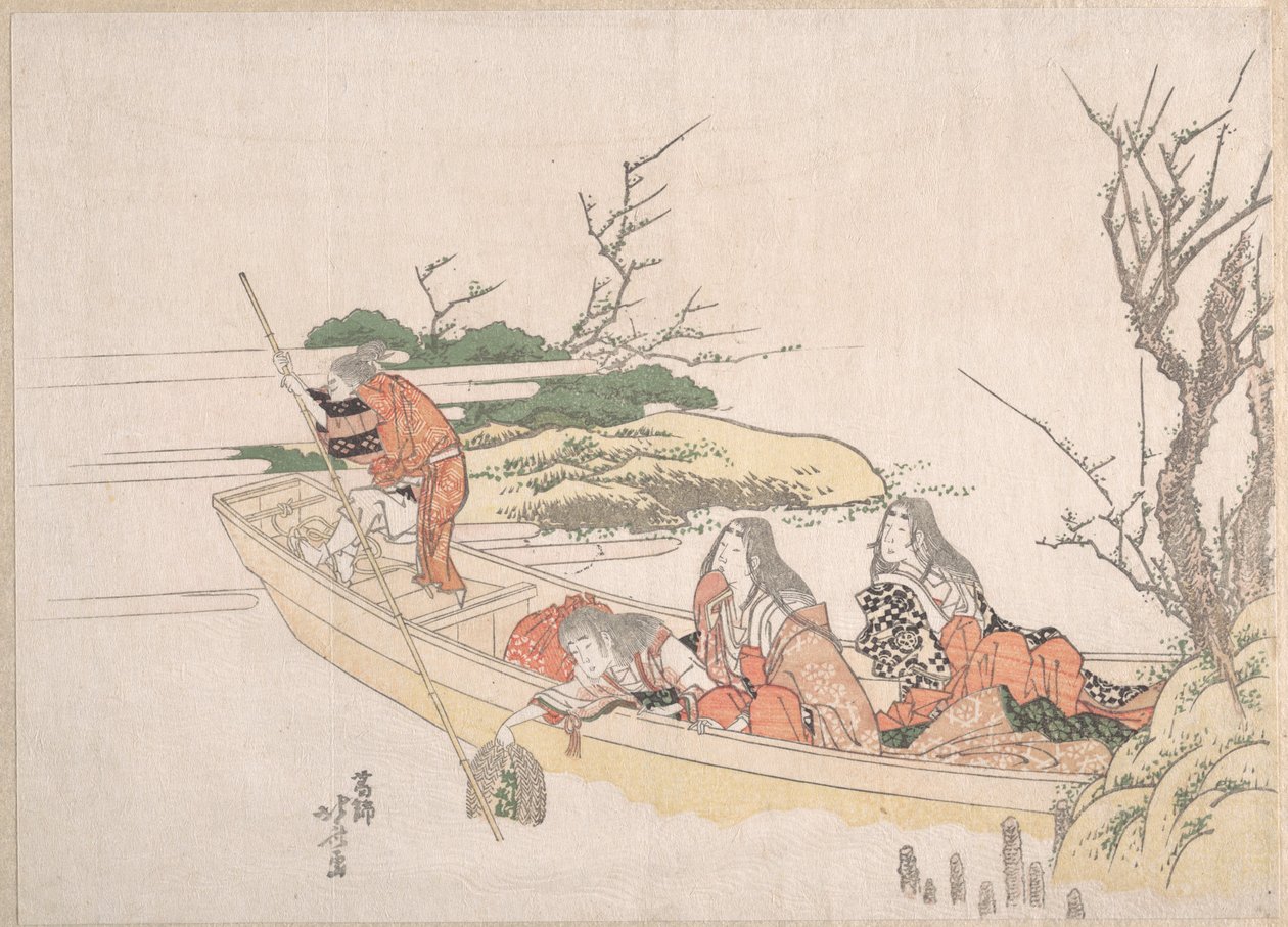 Zeewier verzamelen door Katsushika Hokusai