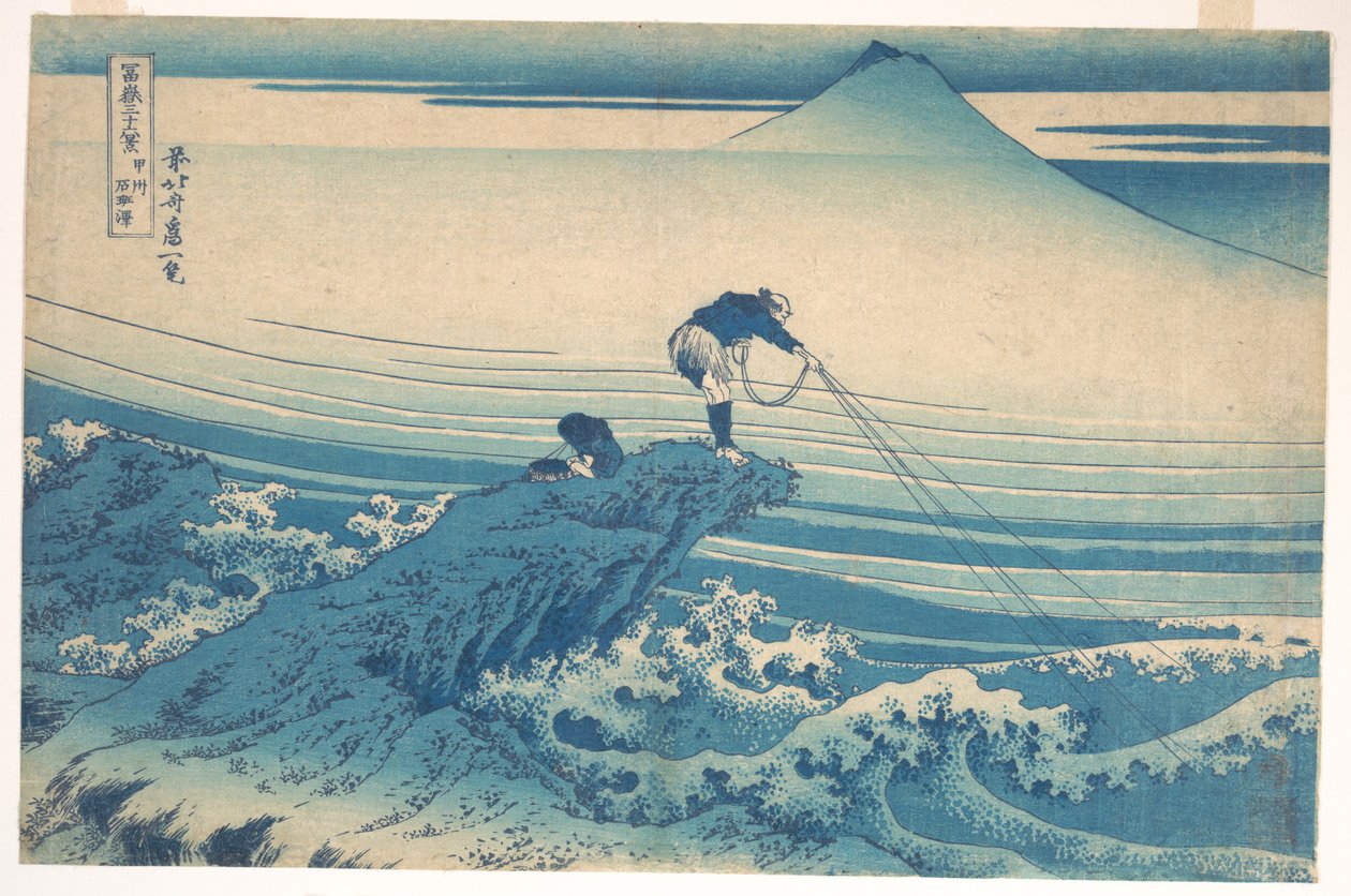 Kajikazawa in de provincie Kai (Kōshū Kajikazawa), uit de serie Zesendertig gezichten op de berg Fuji (Fugaku sanjūrokkei) door Katsushika Hokusai