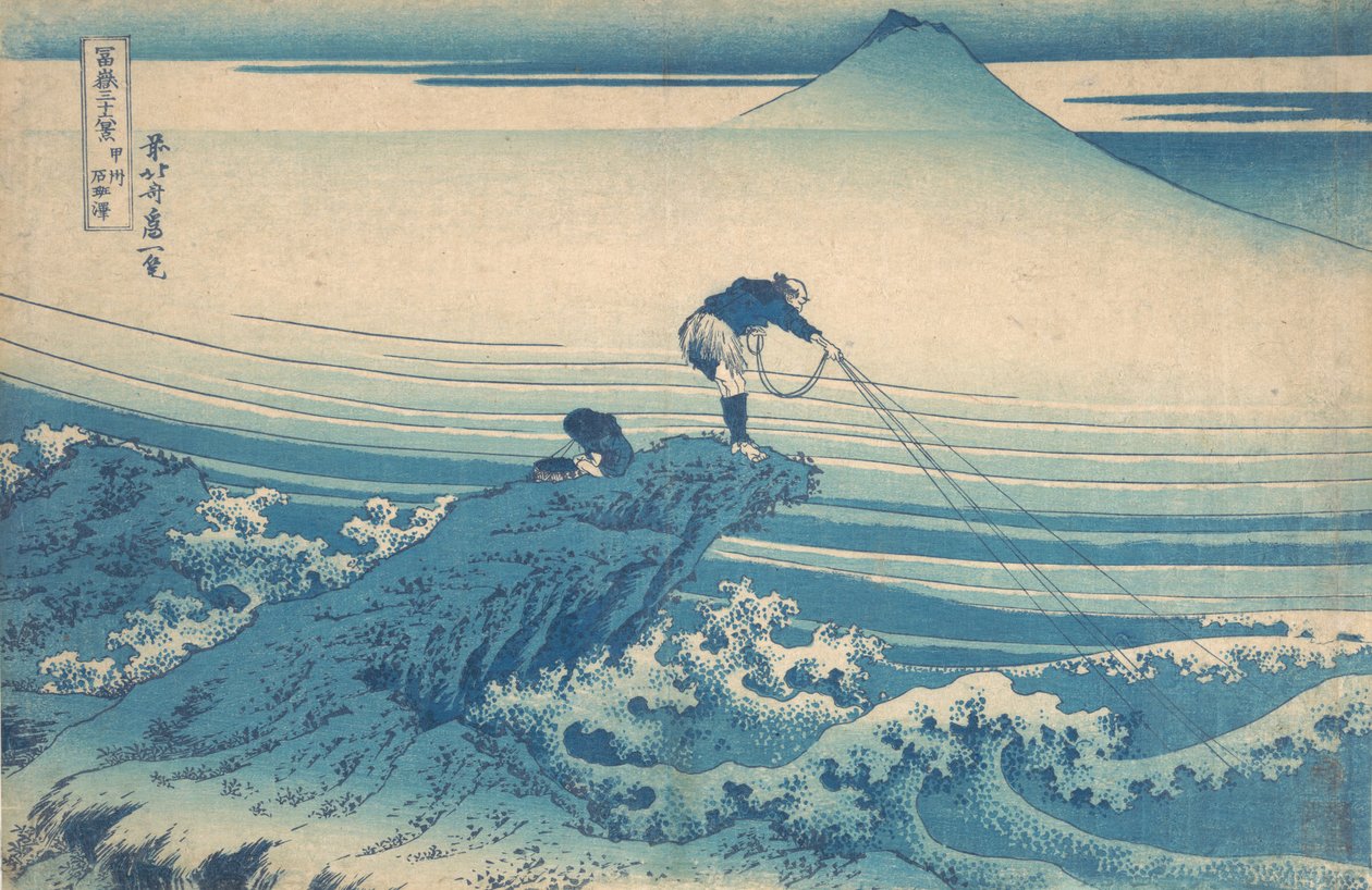 Kajikazawa in de provincie Kai Koshu Kajikazawa, uit de serie Zesendertig Zichten op ..., ca. 1830-32 door Katsushika Hokusai