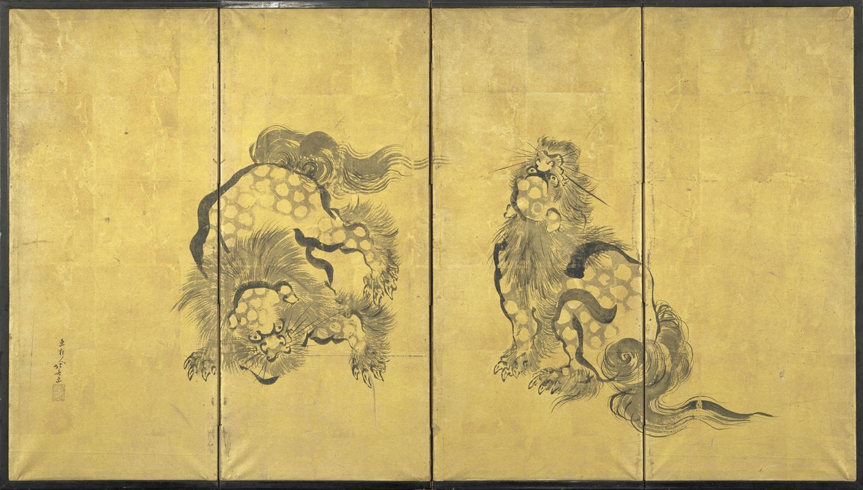 Lions door Katsushika Hokusai
