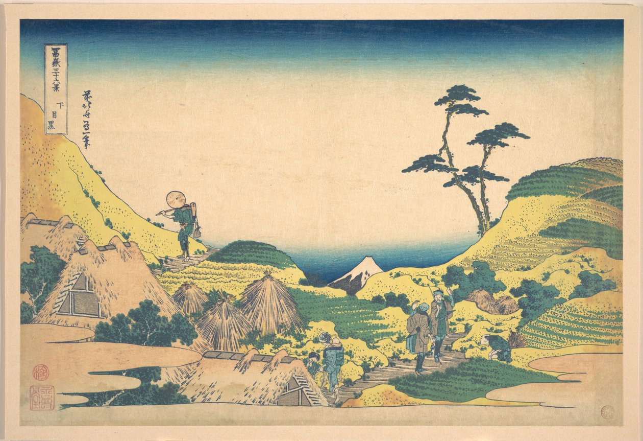 Onder-Meguro (Shimo Meguro), uit de serie „Zesendertig gezichten op de berg Fuji“ (Fugaku sanjūrokkei) door Katsushika Hokusai