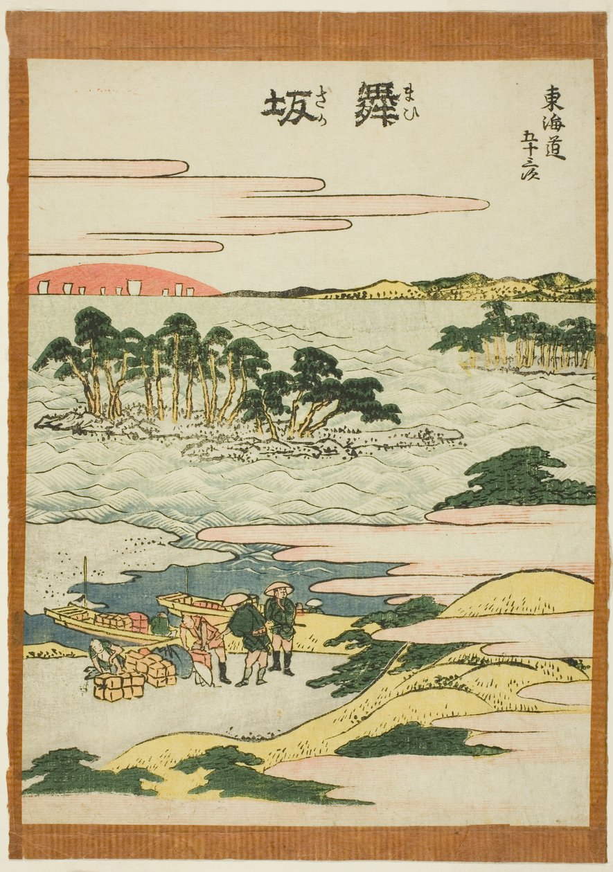 Maisaka, uit de serie "Drieënvijftig stations van de Tokaido (Tokaido gojusan tsugi)" door Katsushika Hokusai
