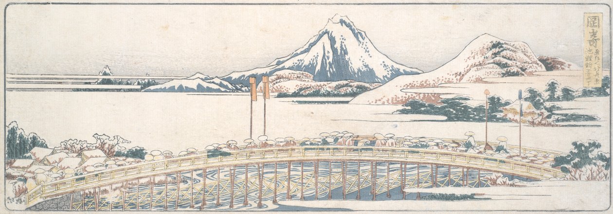 Okazaki, uit de serie Drieënvijftig Posten van Lenteplezier door Katsushika Hokusai