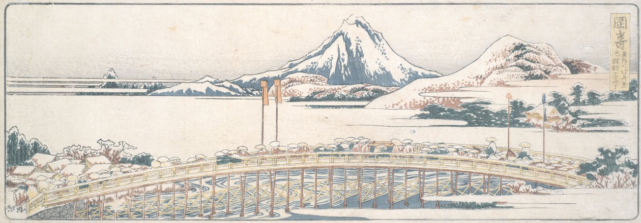 Okazaki, uit de serie „Vijftig-drie posten van lentepleziertjes“ door Katsushika Hokusai
