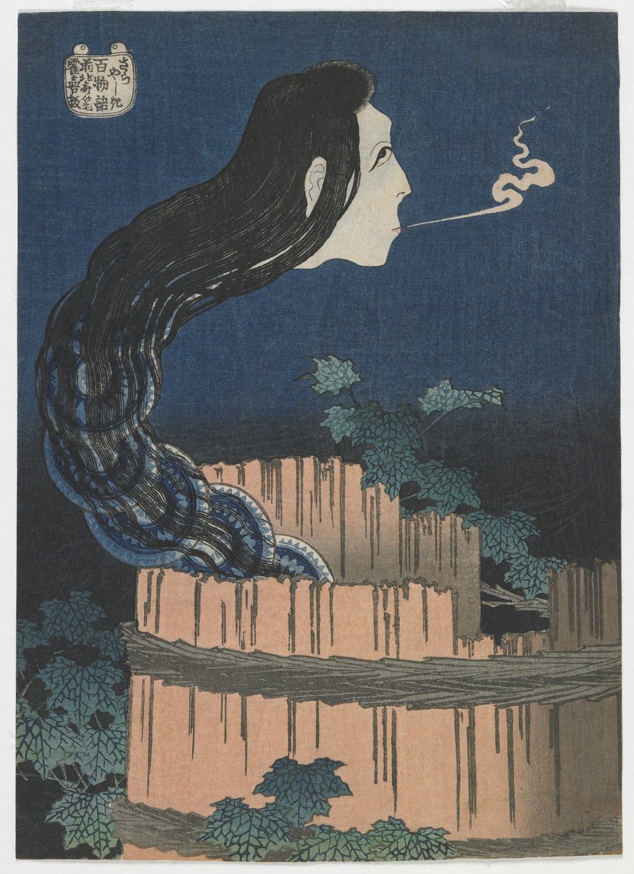 Honderd Spookverhalen: Sarayashiki, Edo-periode, 1831-32 door Katsushika Hokusai