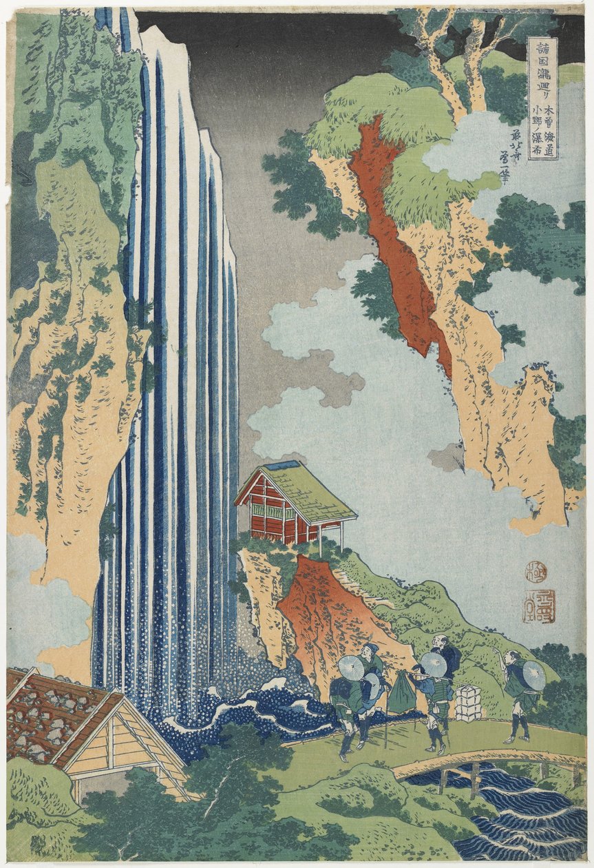 Ono-waterval op de Kiso-weg, ca. 1833 door Katsushika Hokusai
