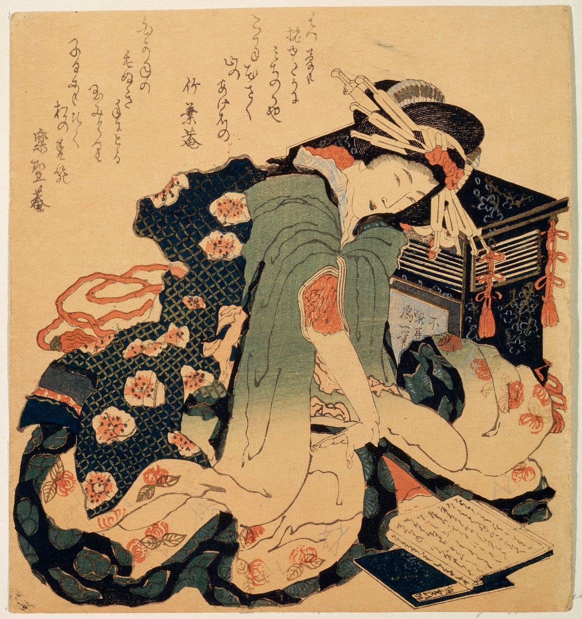 Lezen door Katsushika Hokusai