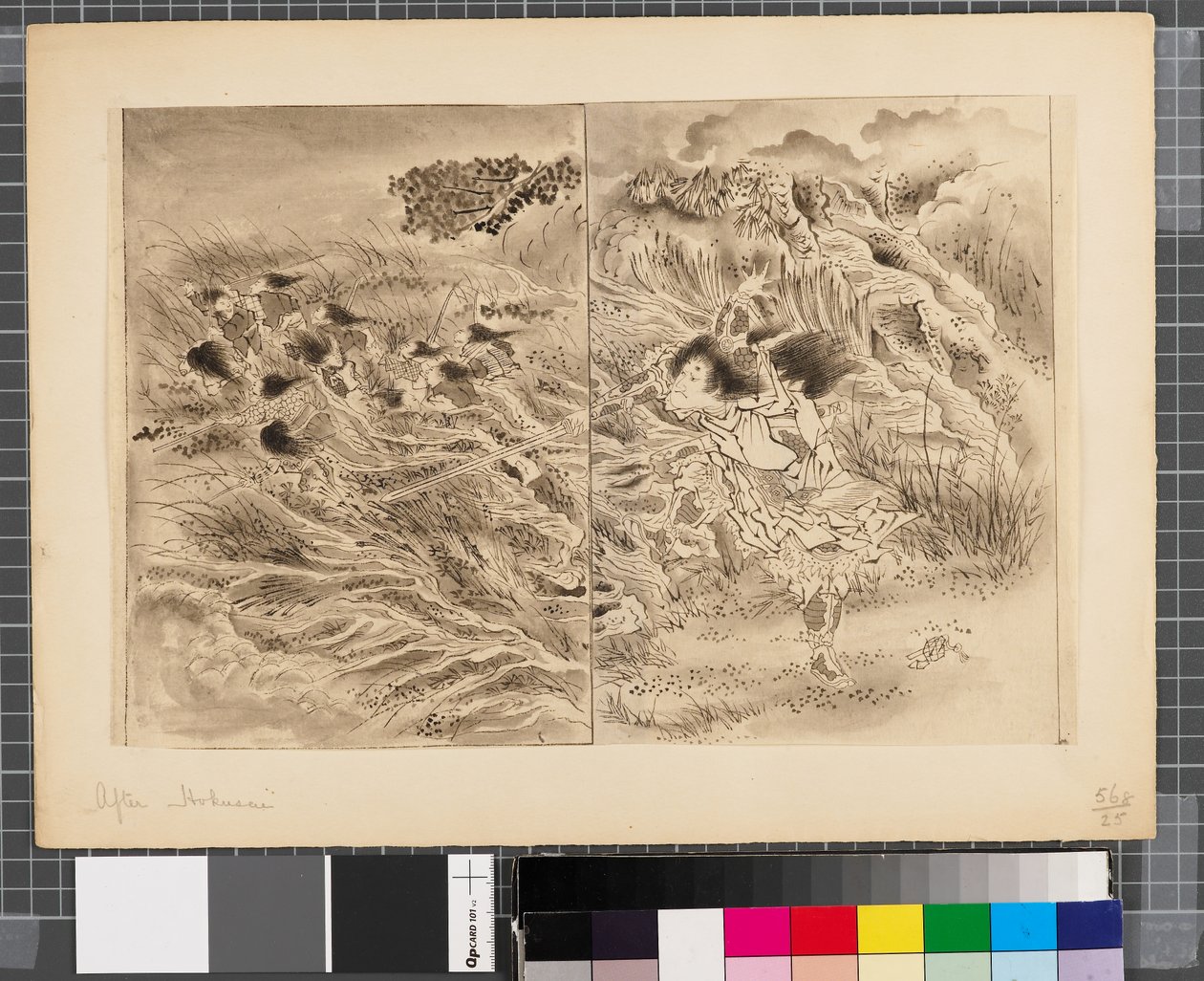 Scènes uit de oorlog tussen Japan en Korea, eind 18e-begin 19e eeuw door Katsushika Hokusai