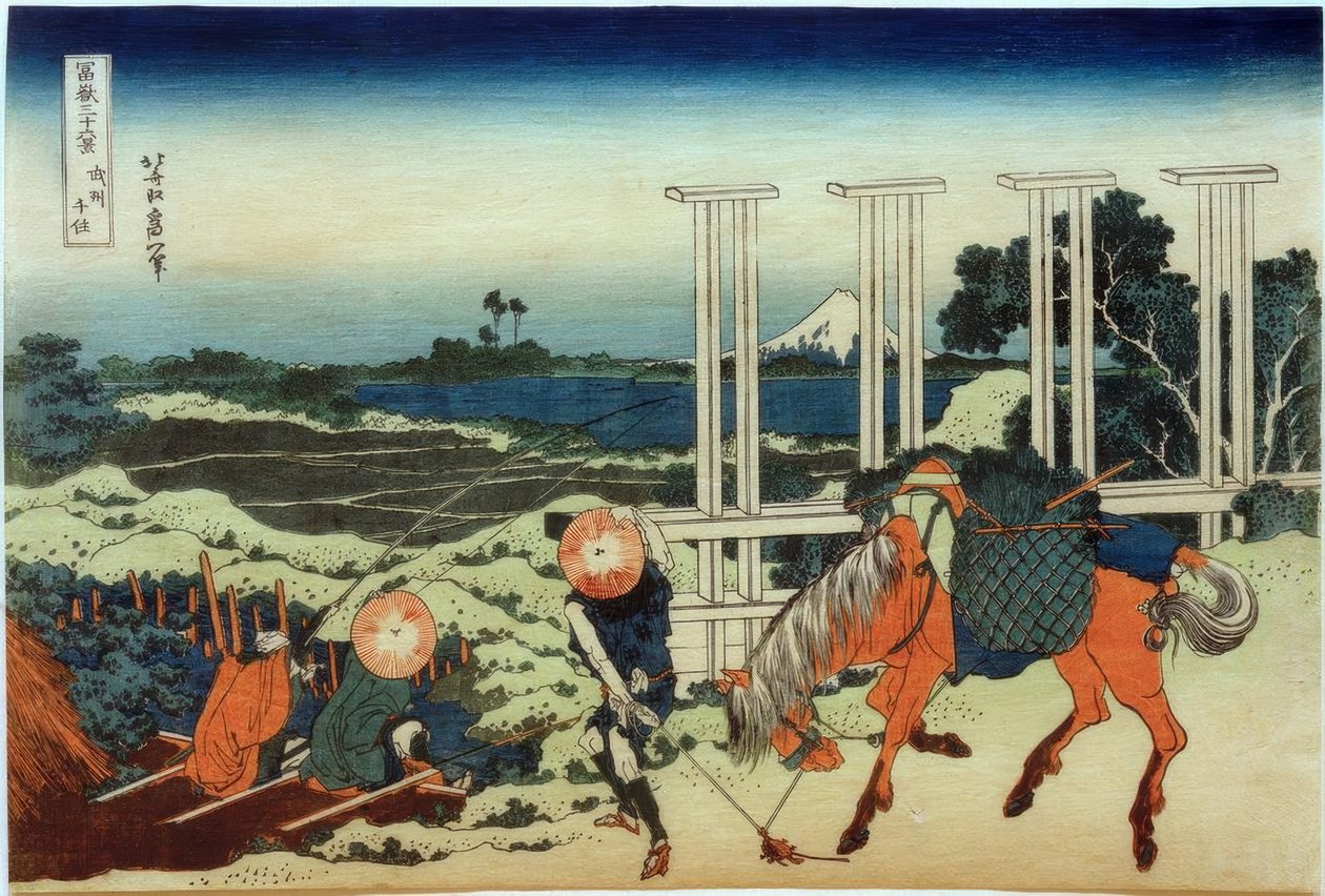 Senju in de provincie Musashi door Katsushika Hokusai