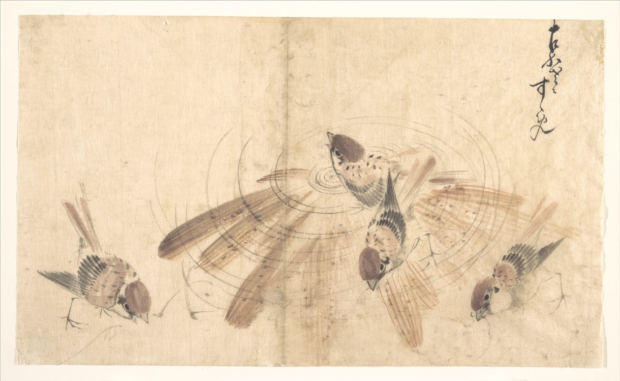 Mussen door Katsushika Hokusai