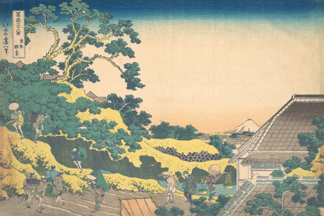 Surugadai in Edo, uit de serie Zesendertig gezichten op de berg Fuji door Katsushika Hokusai
