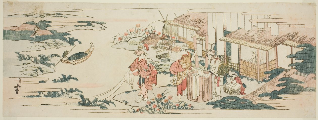 De Chofu Juweelrivier, een van de Zes Juweelrivieren (Mu Tamagawa) door Katsushika Hokusai