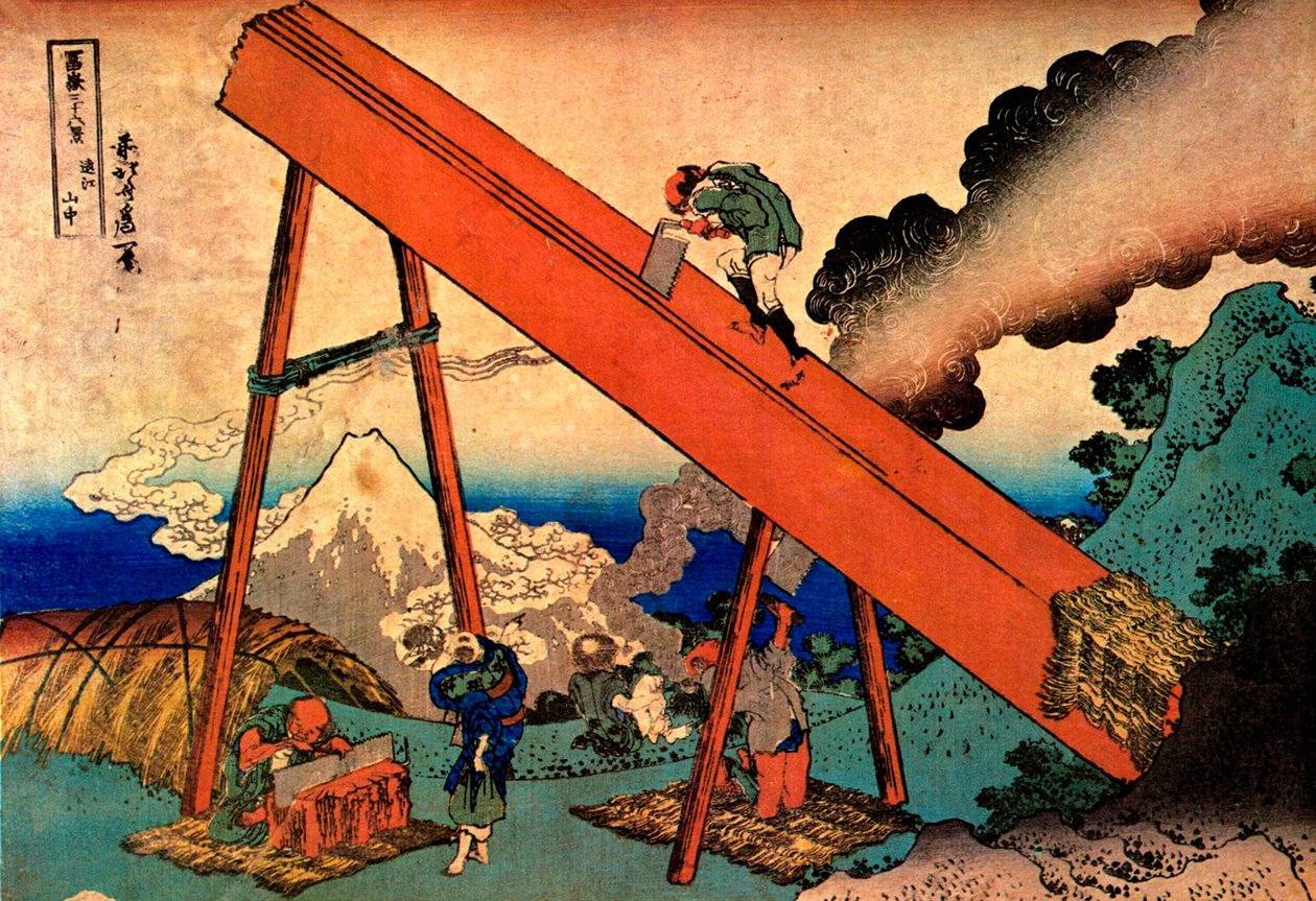 De Fuji vanuit de bergen van Totomi, 1830-1833 door Katsushika Hokusai