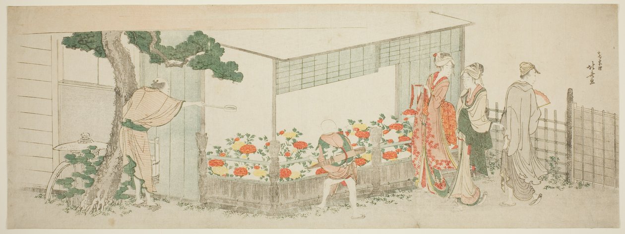 De pioenshow door Katsushika Hokusai