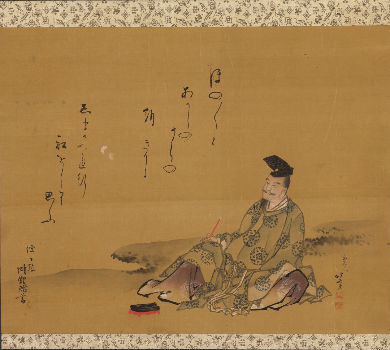 De goddelijke dichter Kakinomoto no Hitomaro door Katsushika Hokusai
