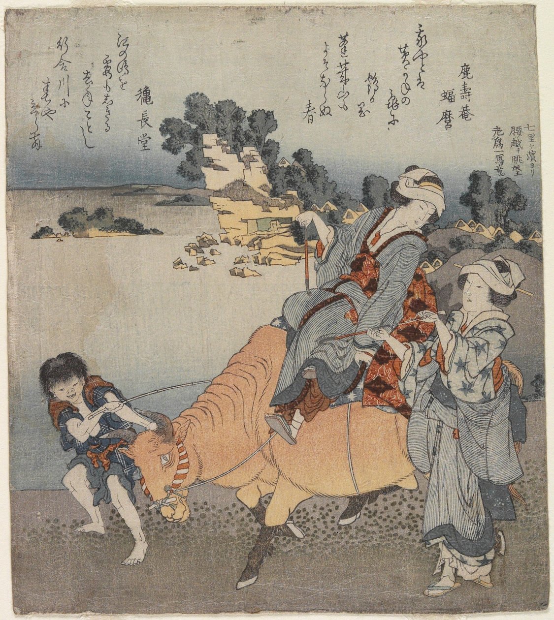 Uitzicht vanaf Shichiri-ga-hama, 1820-1834 door Katsushika Hokusai