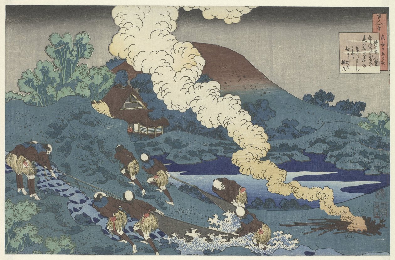 Vissers een net binnen halend door Katsushika Hokusai