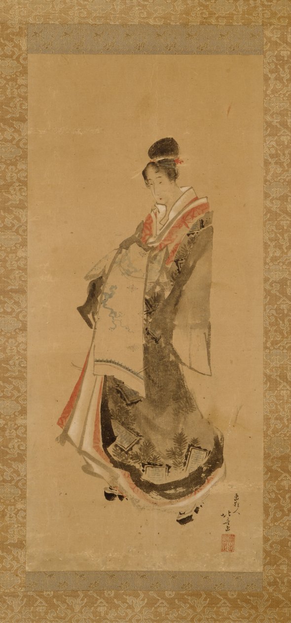 Wandelende courtisane door Katsushika Hokusai